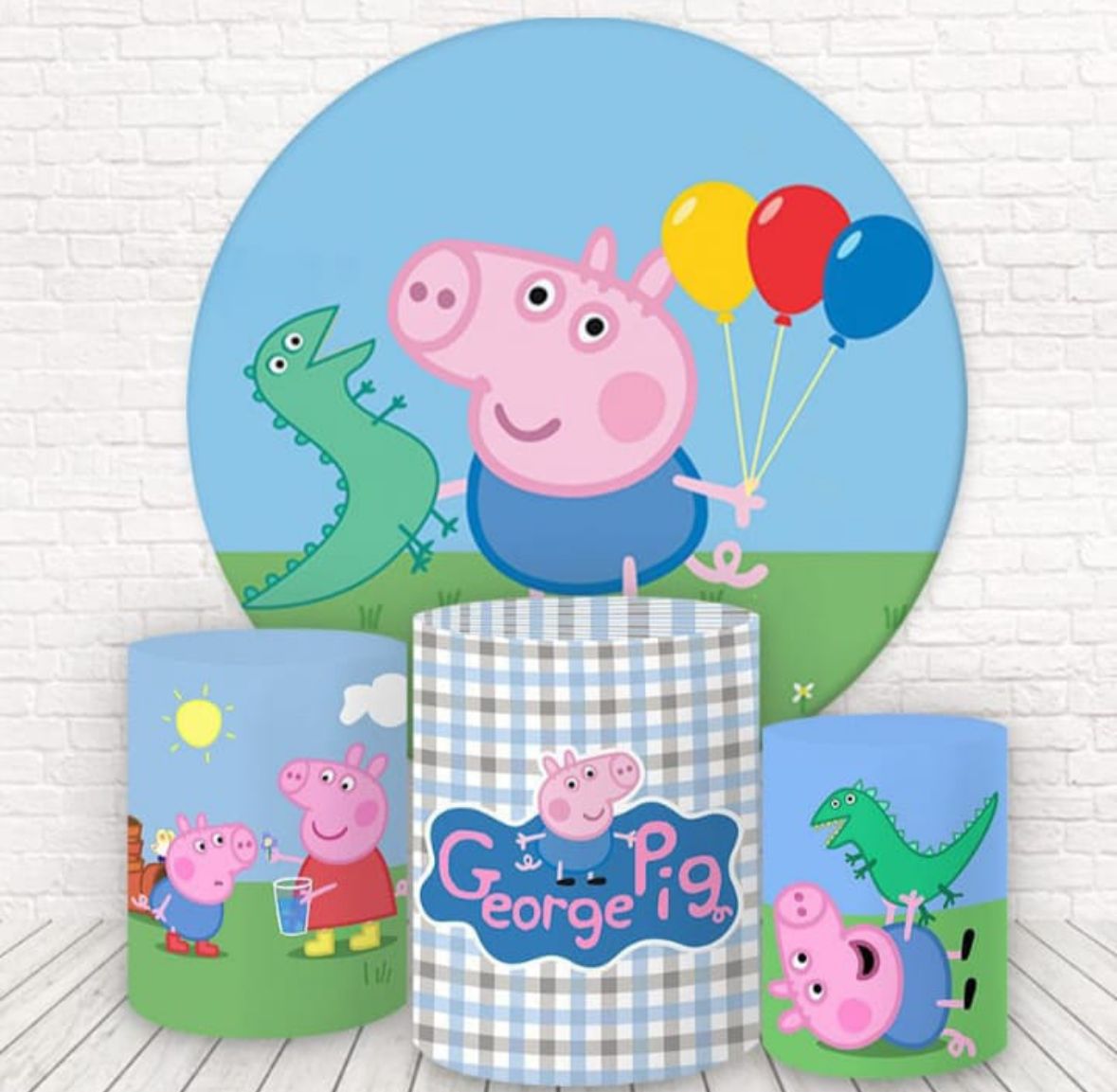 Kit panel circular trio de fundas - George Pig