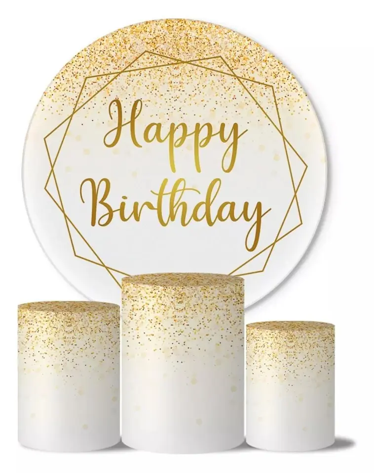 Kit panel circular trio de fundas - Happy Birthday