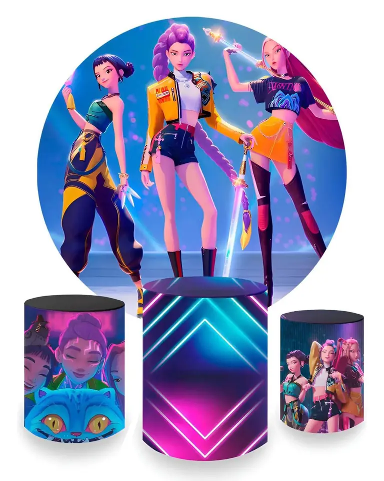 Kit panel circular trio de fundas – Guerreras K-Pop Demon