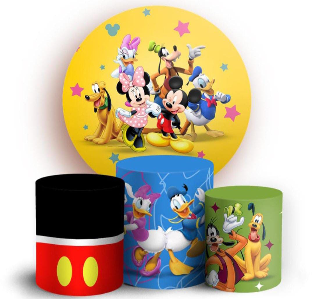 Kit panel circular trio de fundas - Mickey y sus Amigos