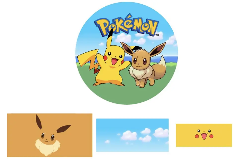 Kit panel circular trio de fundas - Pokemon