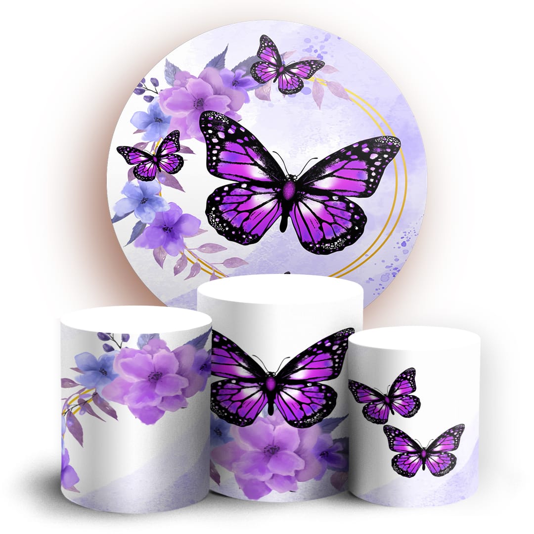 Kit panel circular trio de fundas - Mariposas