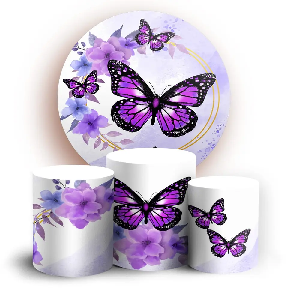 Kit panel circular trio de fundas - Mariposas