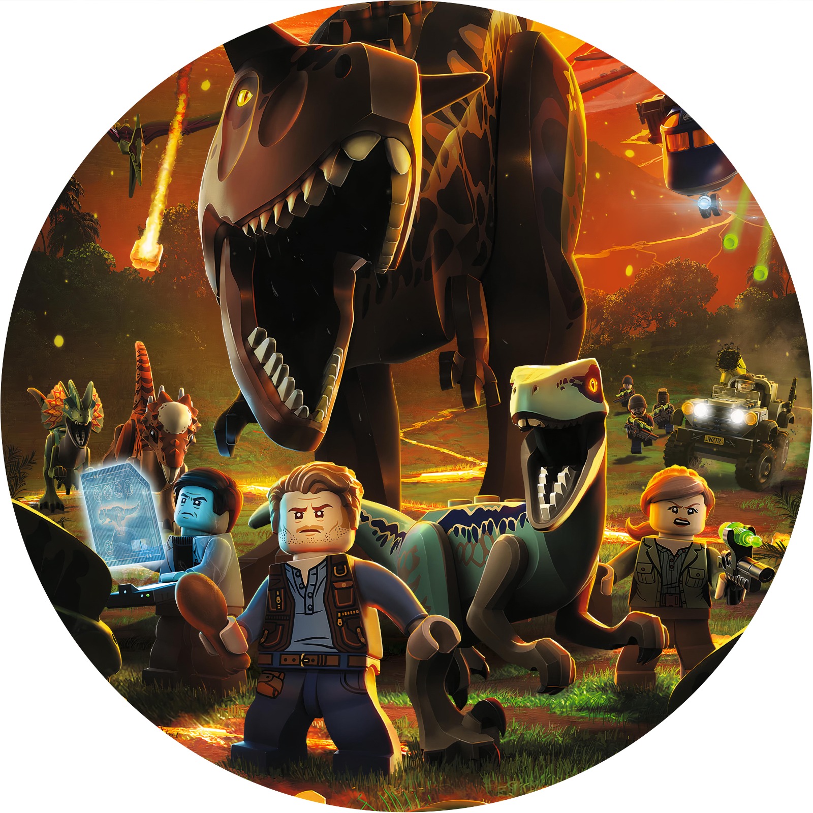 Kit panel circular trio de fundas – Lego Jurassic World