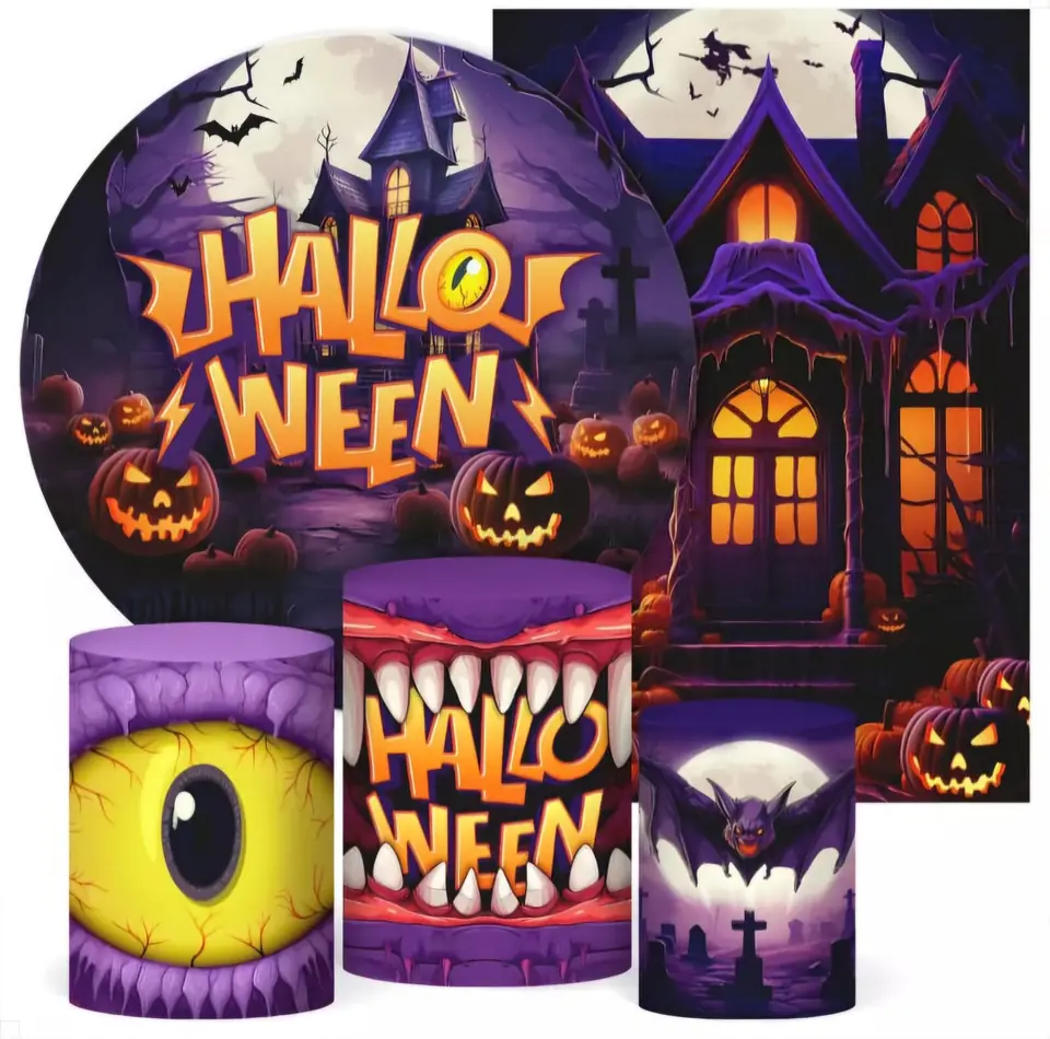 Kit panel circular,panel lateral trio de fundas – Halloween