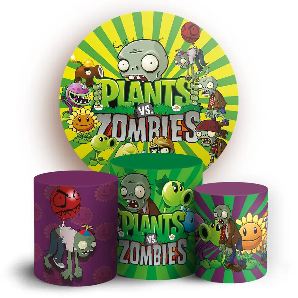 Kit panel circular trio de fundas - Plantas vs Zombies