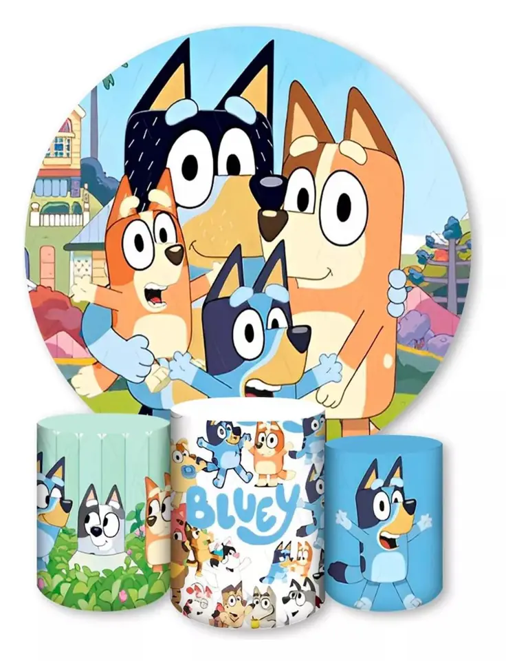 Kit panel circular trio de fundas - Bluey & Bingo