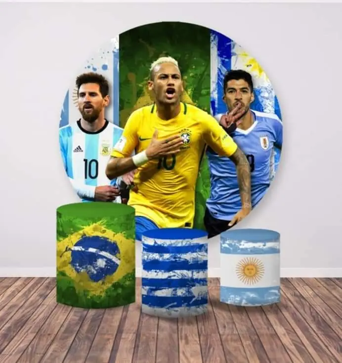 Kit panel circular trio de fundas - Messi,Neymar & Suarez