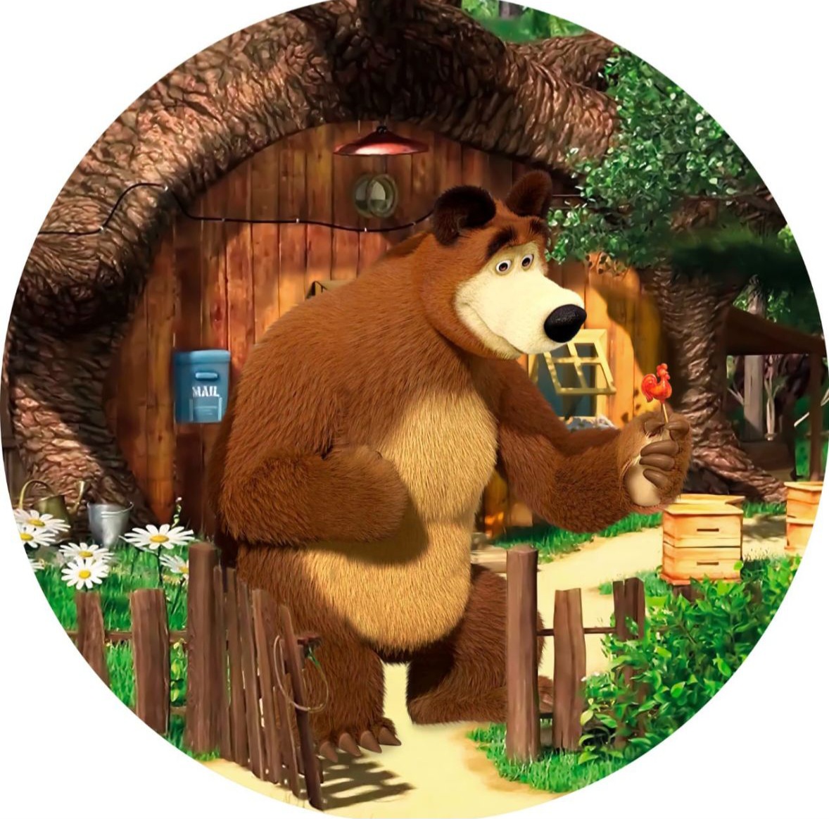 Panel Circular - Masha y el Oso