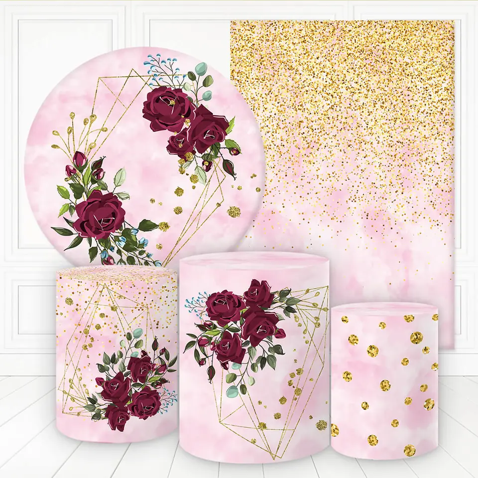 Kit panel circular,panel lateral trio de fundas - Floral