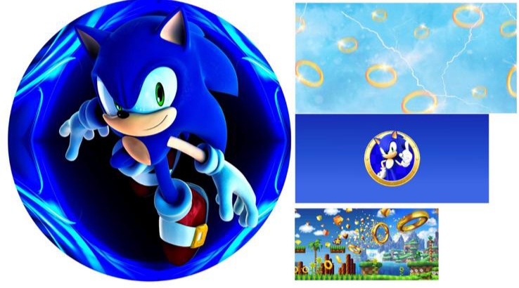 Kit panel circular trio de fundas - Sonic