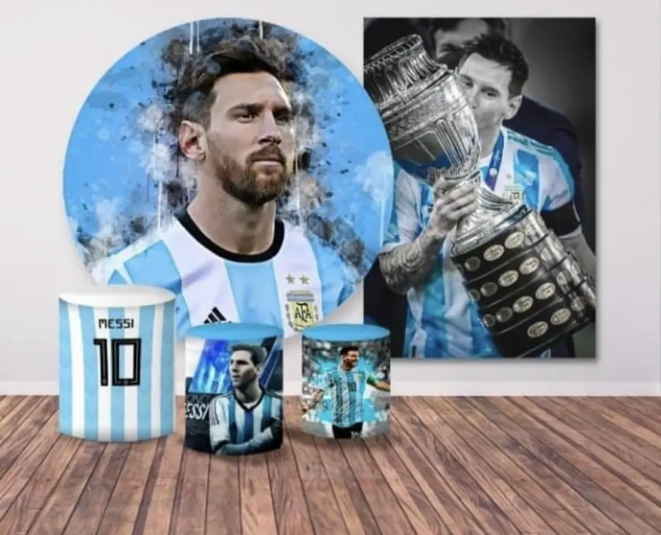 Kit panel circular,panel lateral trio de fundas - Messi