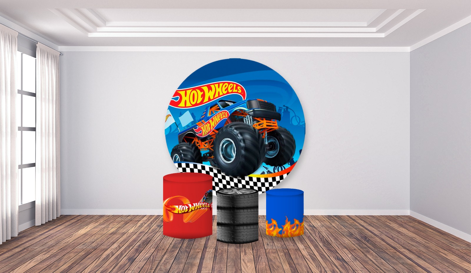 Kit panel circular trio de fundas - Hotwheels