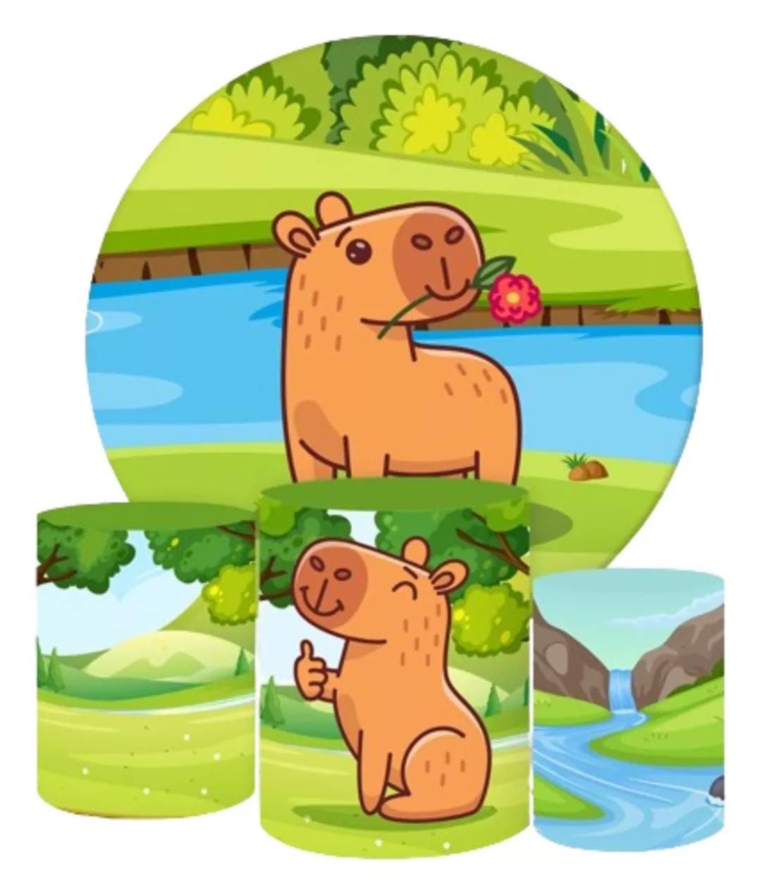 Kit panel circular trio de fundas – Capibara