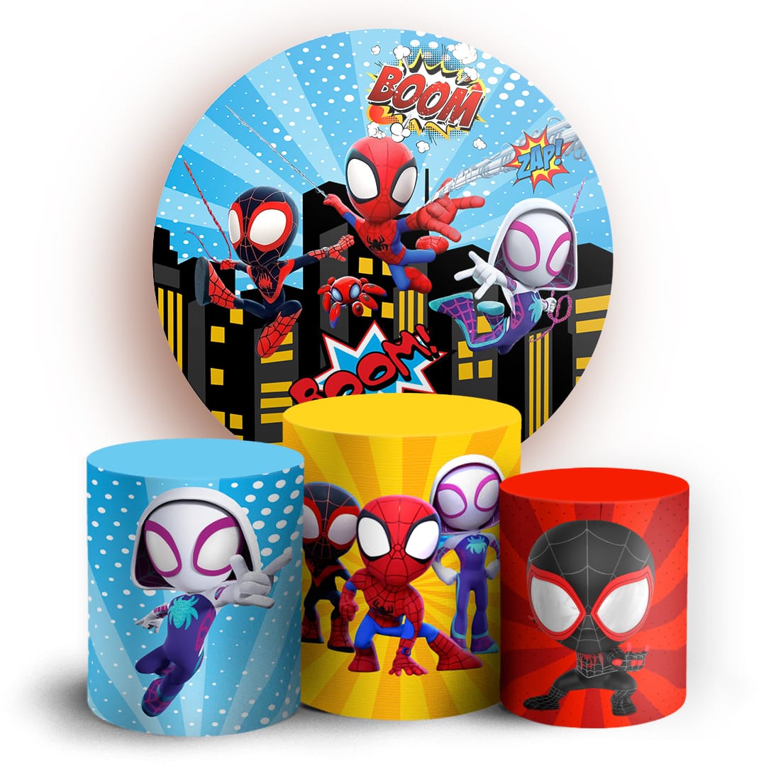 Kit panel circular trio de fundas - Super Heroes Cute