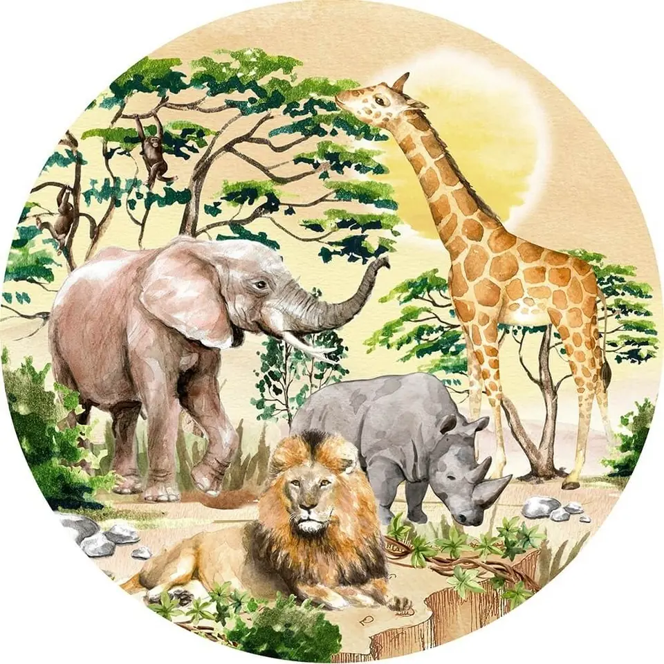 Panel Circular - Safari Realista