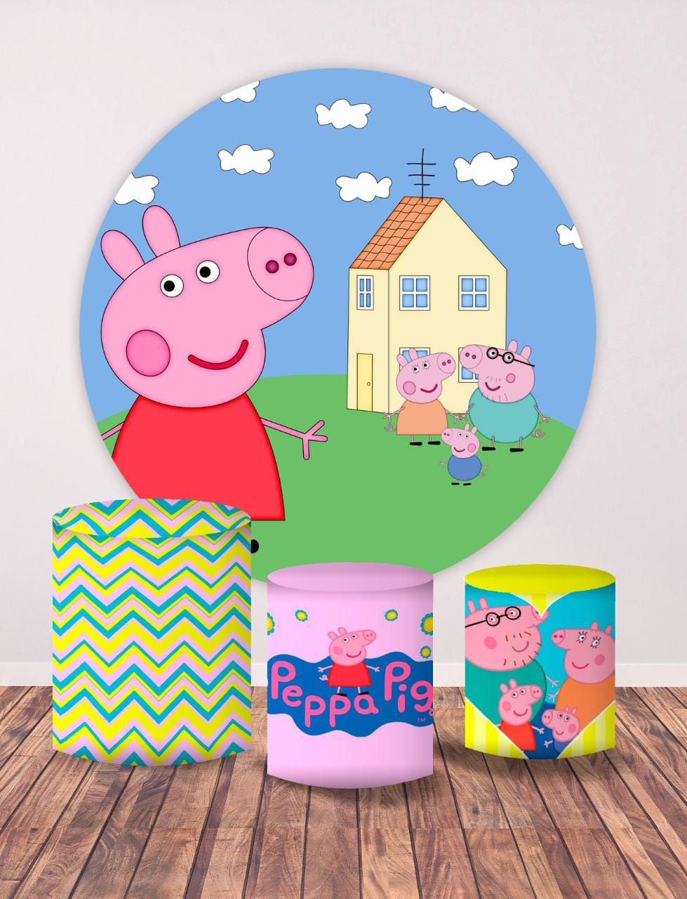 Kit panel circular trio de fundas - Peppa Pig