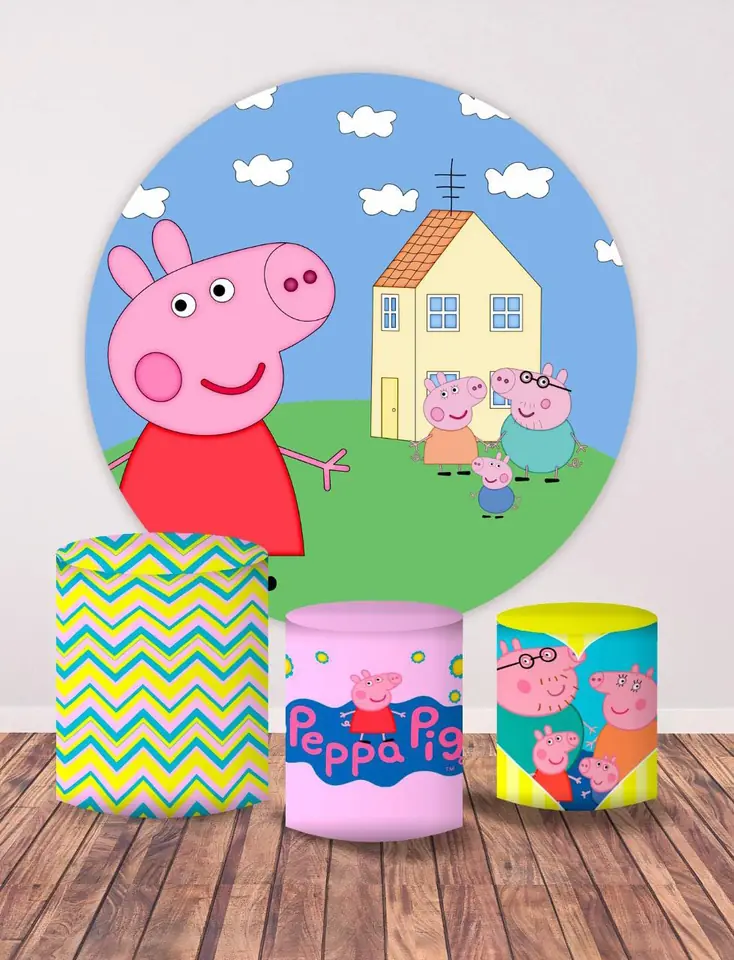 Kit panel circular trio de fundas - Peppa Pig