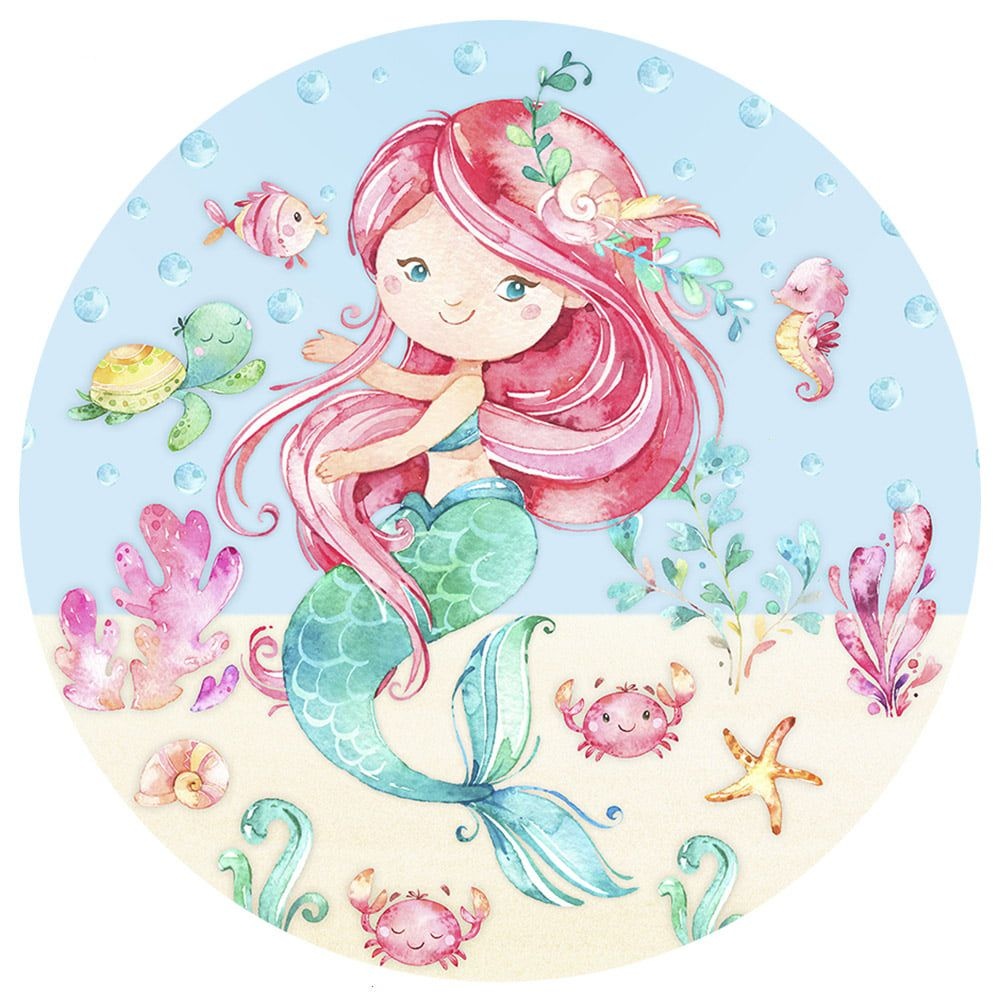 Panel Circular - Sirena Cute