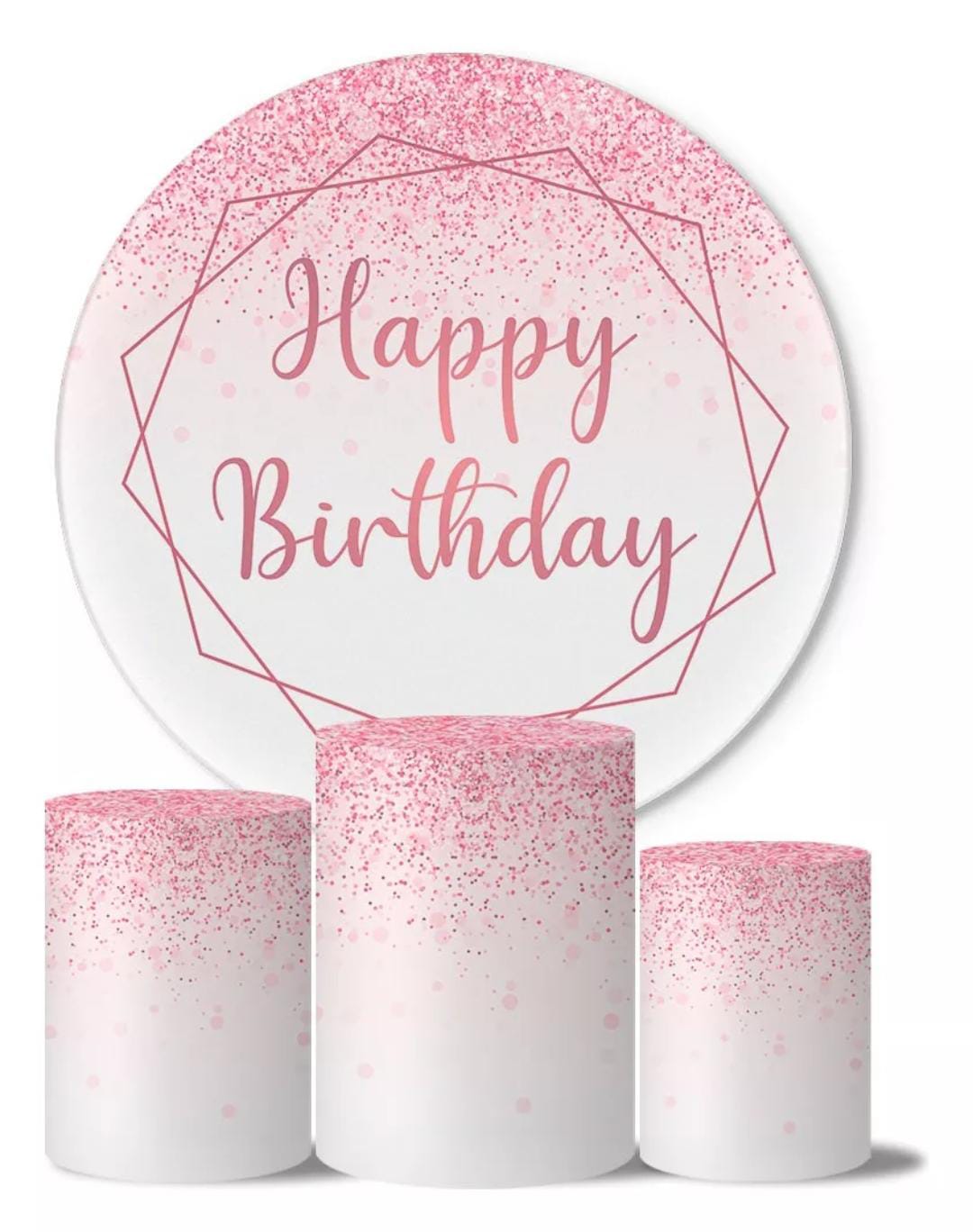Kit panel circular trio de fundas - Happy Birthday