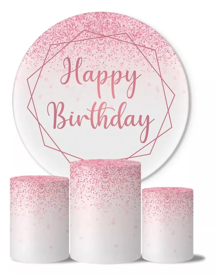 Kit panel circular trio de fundas - Happy Birthday