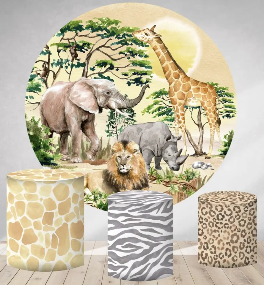 Kit panel circular trio de fundas - Safari Realista
