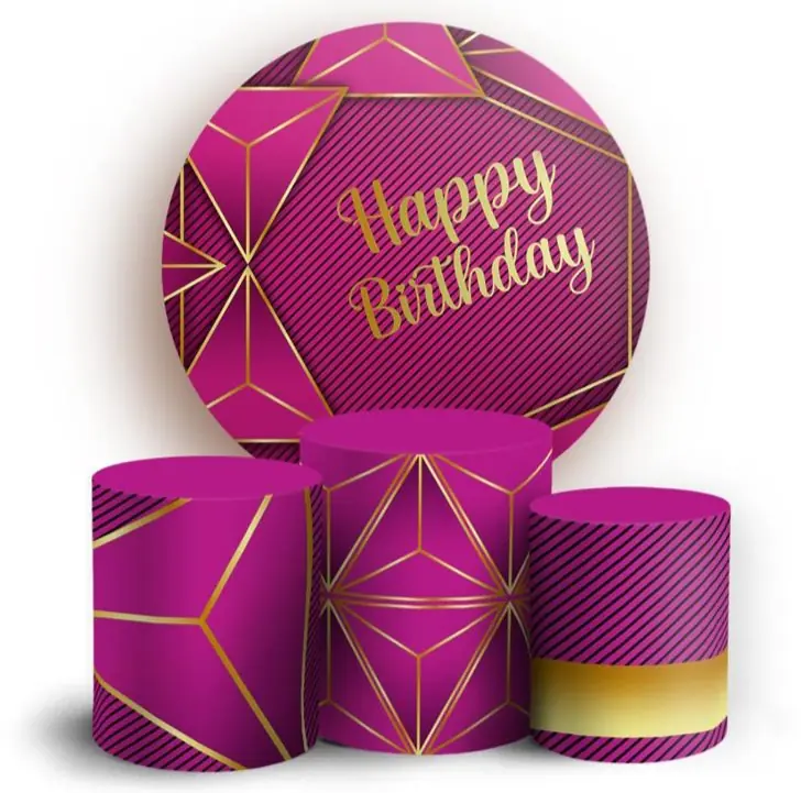 Kit panel circular trio de fundas - Happy Birthday