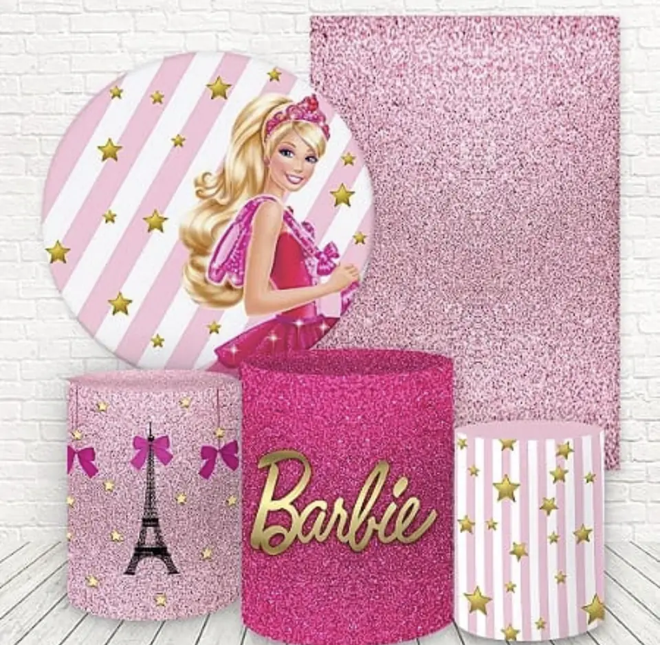 Kit panel circular,panel lateral trio de fundas - Barbie