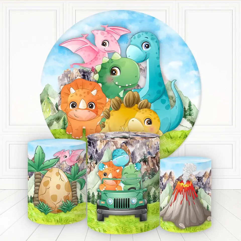 Kit panel circular trio de fundas - Dino Baby