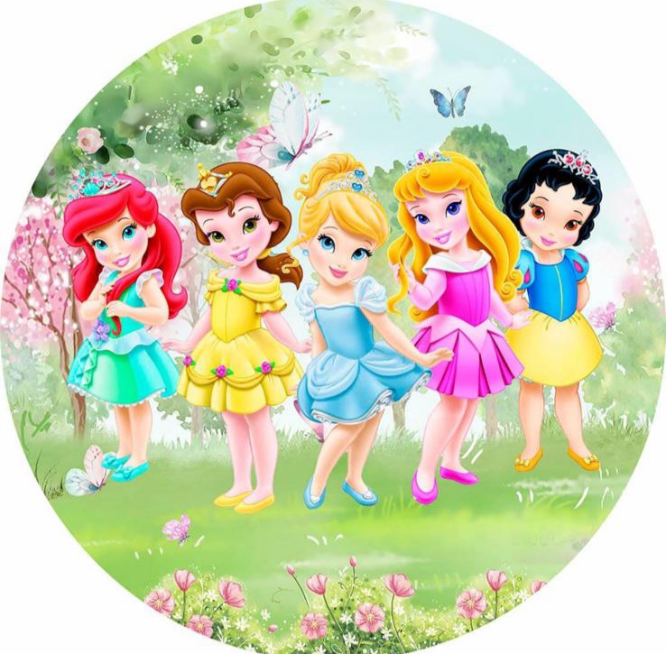Panel Circular - Princesas Cute