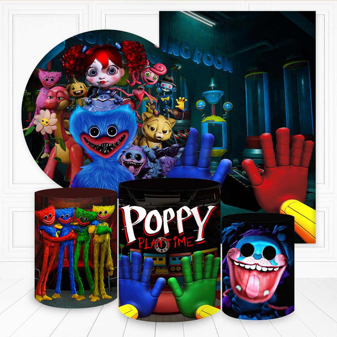 Kit panel circular,panel lateral trio de fundas - Poppy Play Time