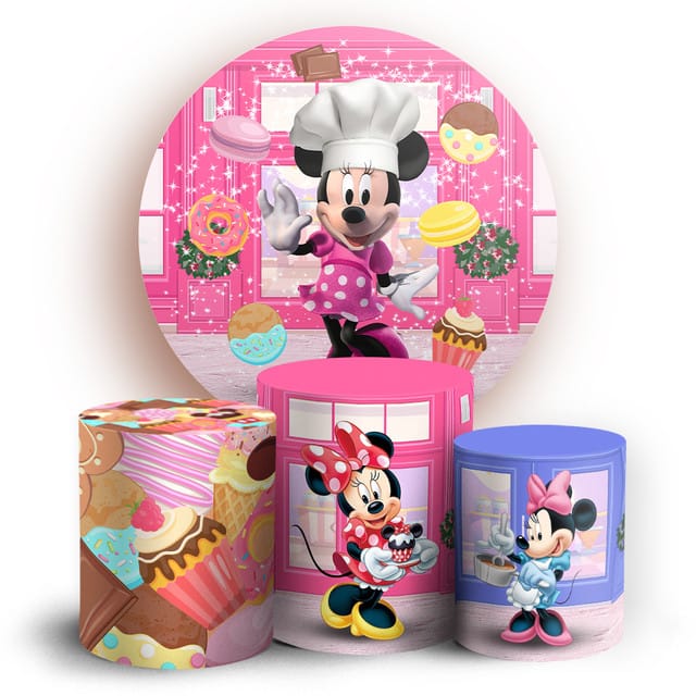 Kit panel circular trio de fundas - Minnie Confiteria