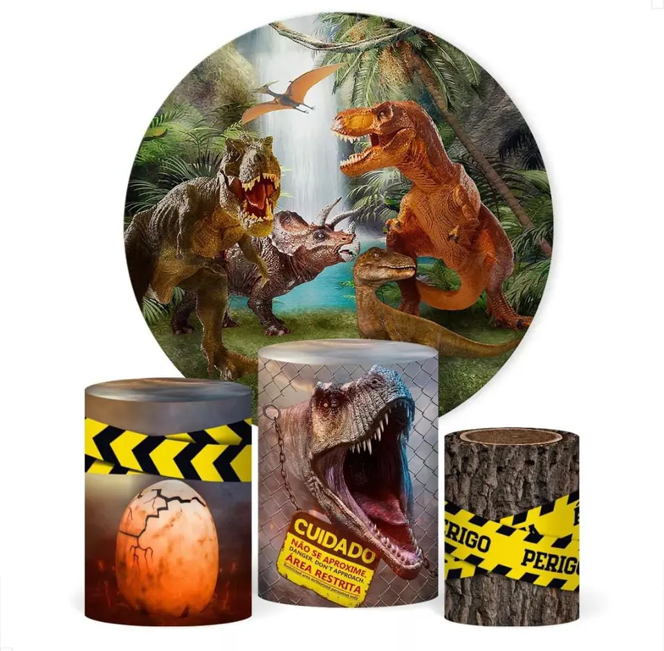 Kit panel circular trio de fundas - Dinosaurios