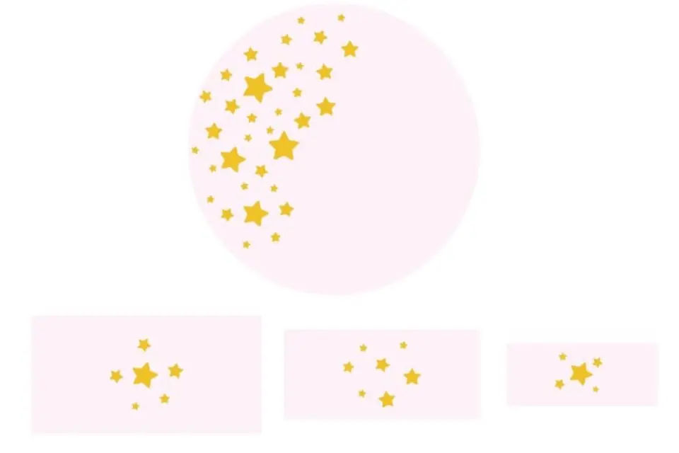Kit panel circular trio de fundas - Estrellas