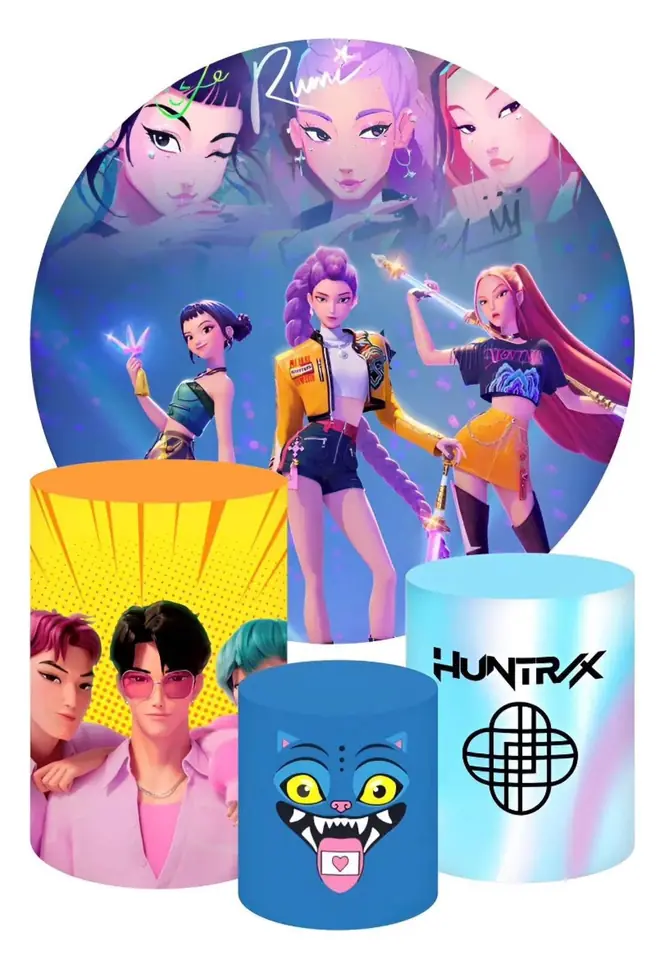 Kit panel circular trio de fundas – Guerreras K-Pop Demon