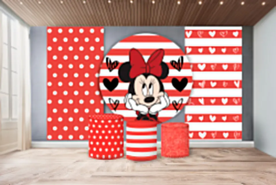 Kit panel circular,paneles laterales trio de fundas – Minnie