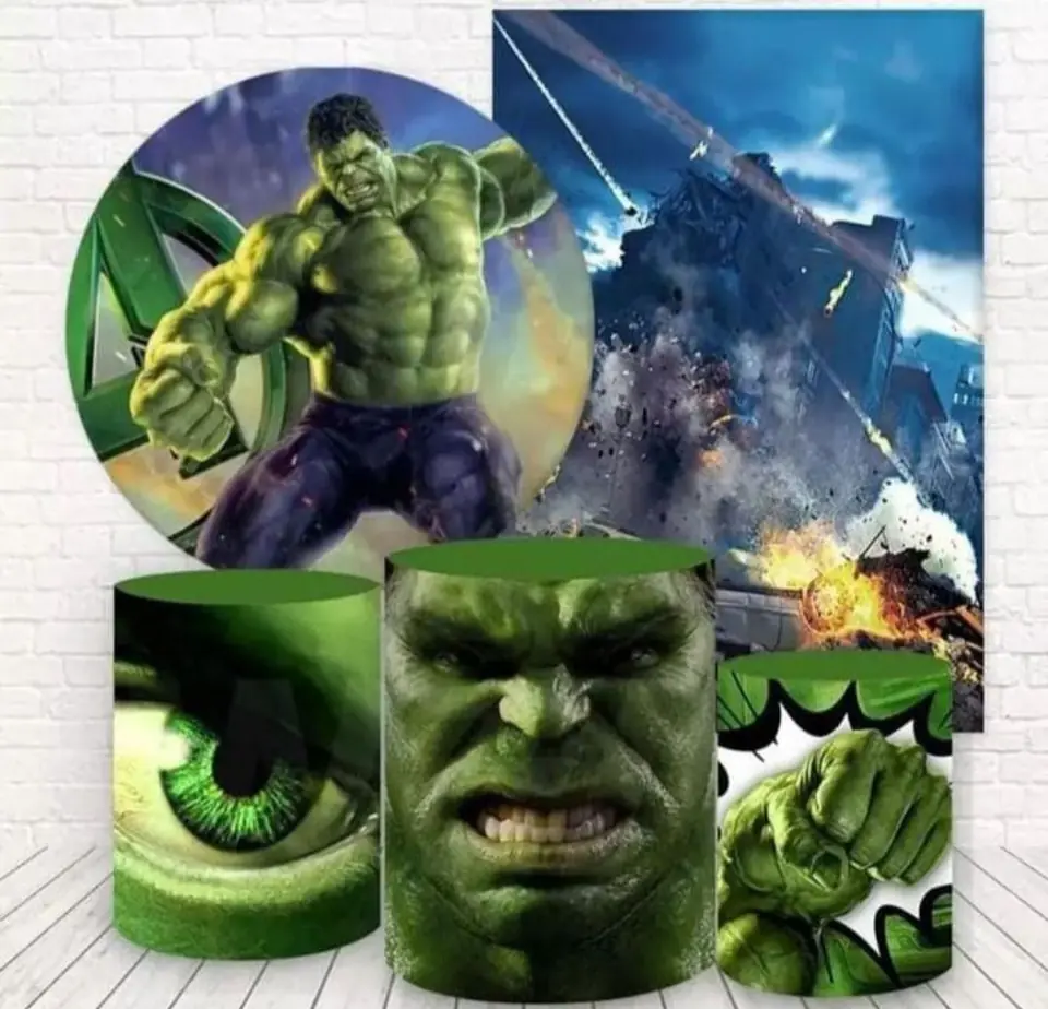 Kit panel circular,panel lateral trio de fundas - Hulk