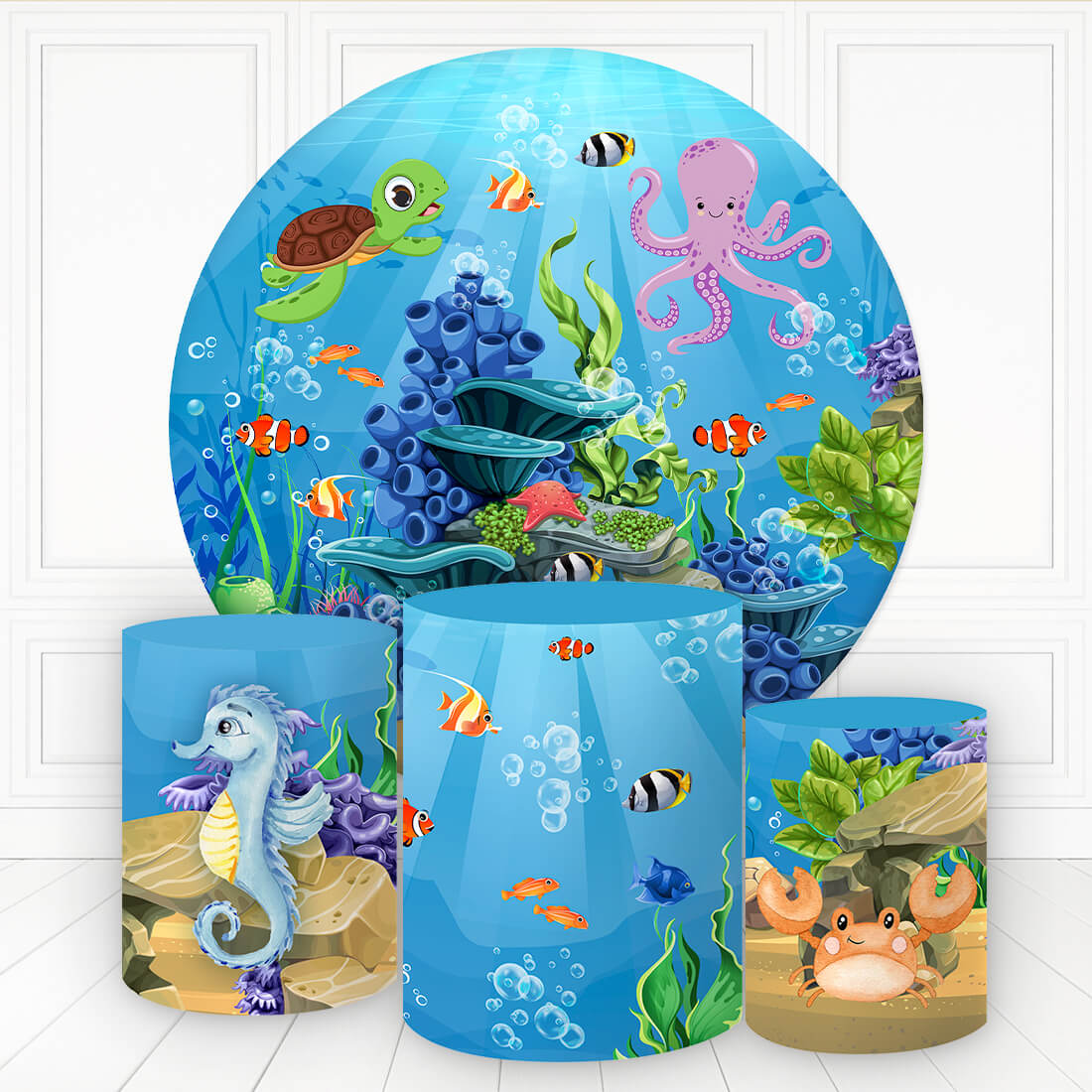 Kit panel circular trio de fundas - Fondo de Mar