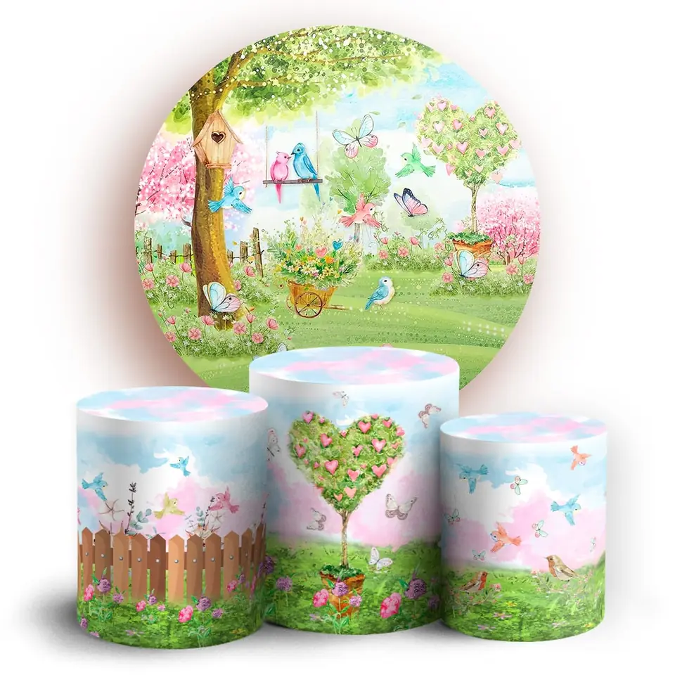 Kit panel circular trio de fundas - Jardín