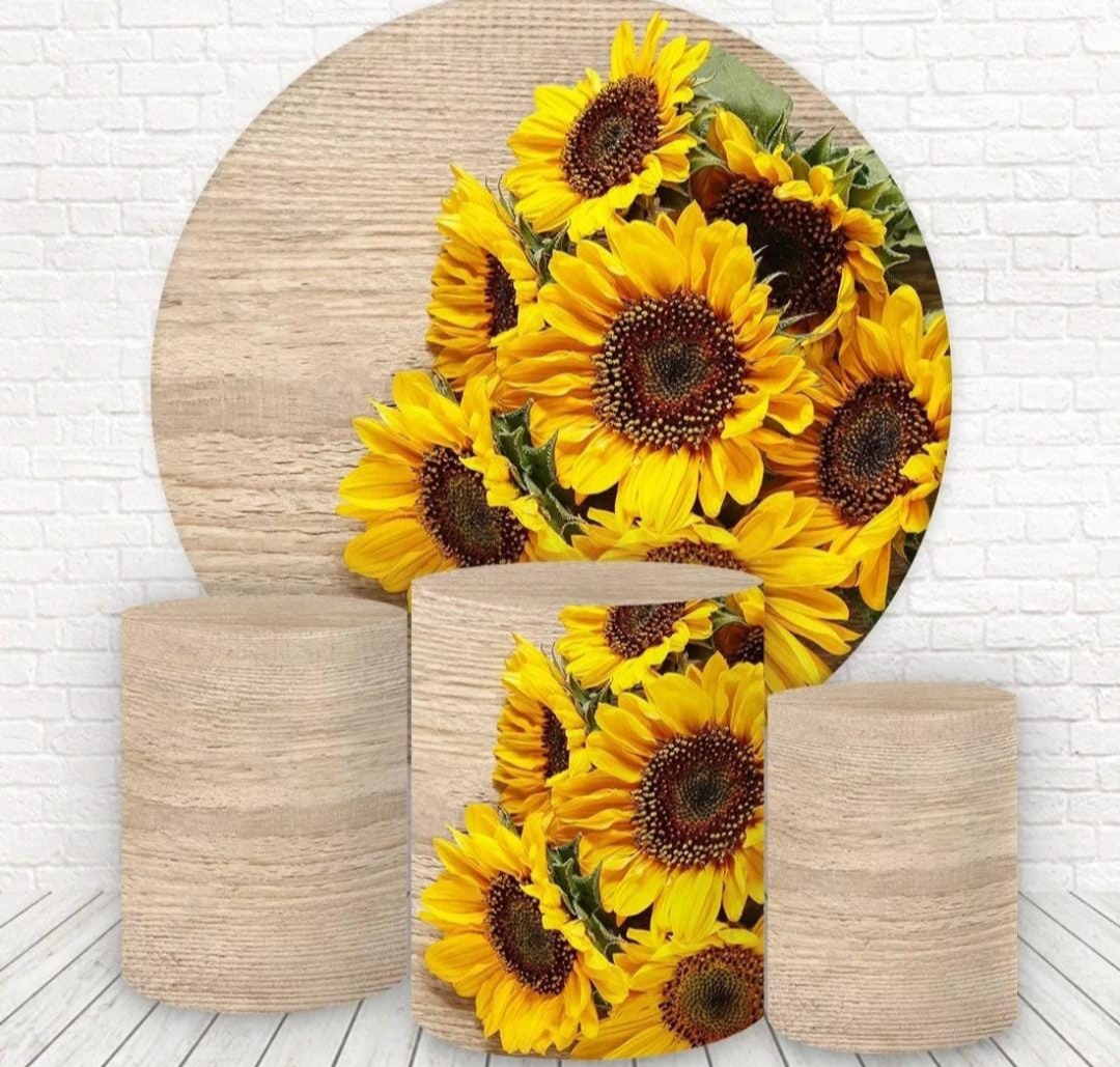 Kit panel circular trio de fundas - Girasoles