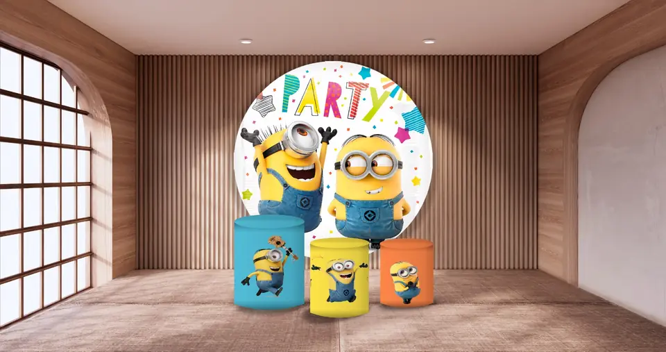 Kit panel circular trio de fundas - Minions