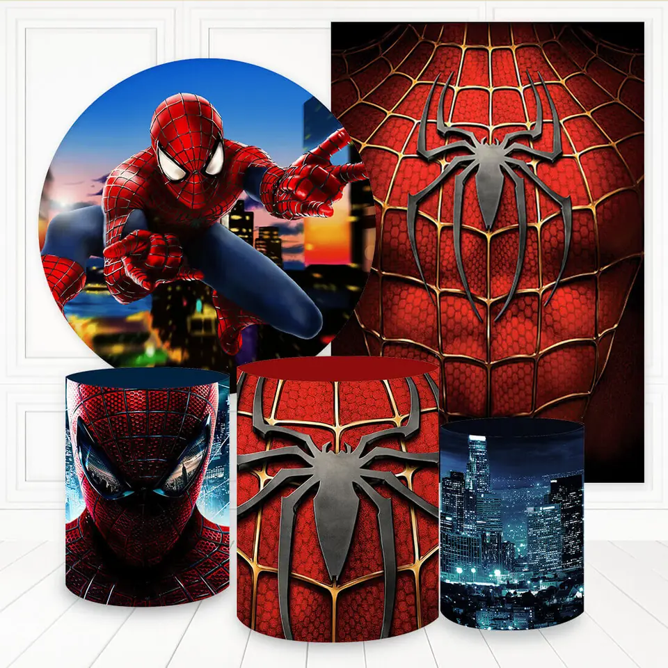 Kit panel circular,panel lateral trio de fundas - Hombre Araña