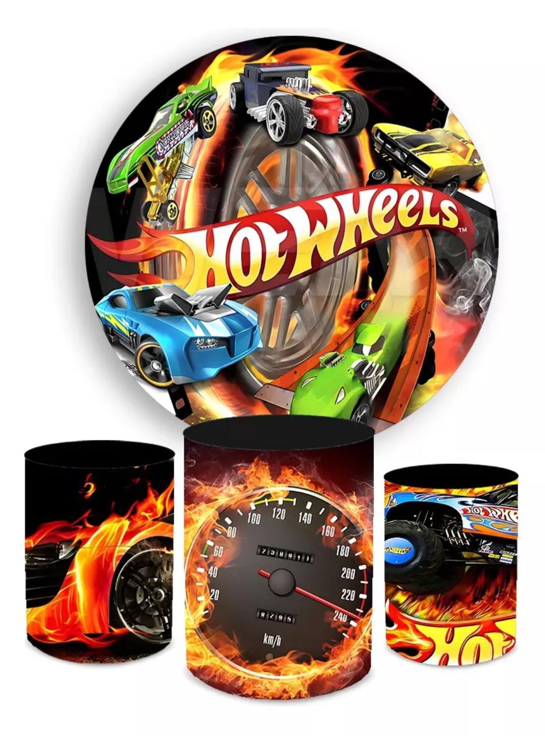 Kit panel circular trio de fundas - Hotwheels