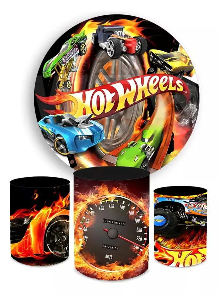 Kit panel circular trio de fundas - Hotwheels