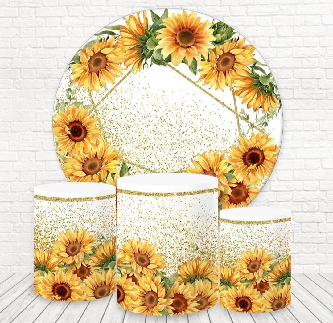 Kit panel circular trio de fundas - Girasoles