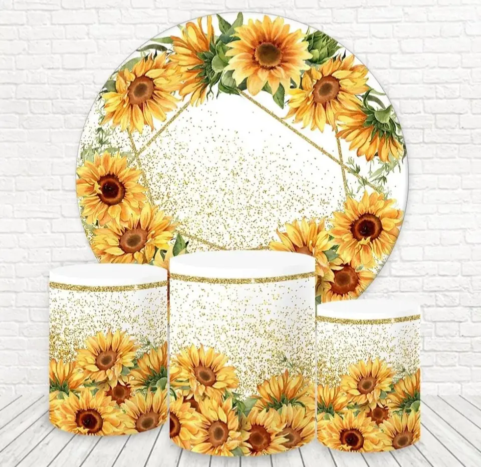 Kit panel circular trio de fundas - Girasoles
