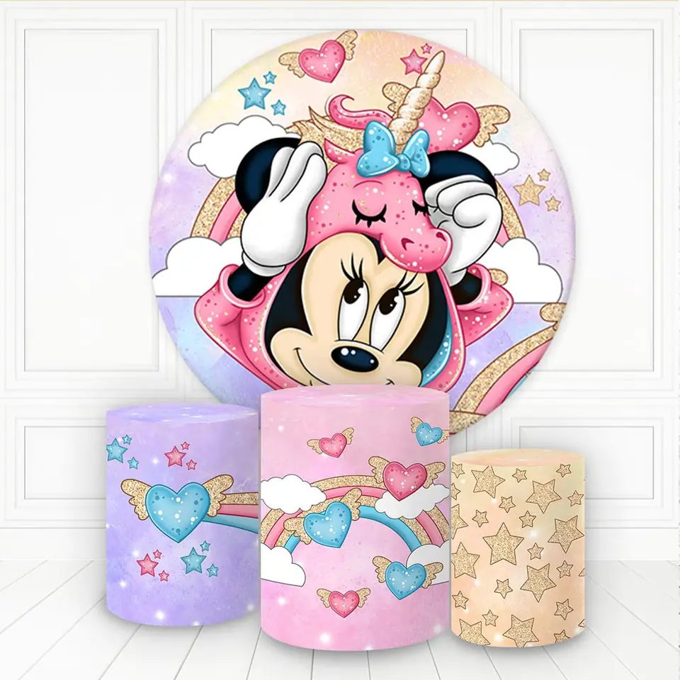 Kit panel circular trio de fundas - Minnie Unicórnio