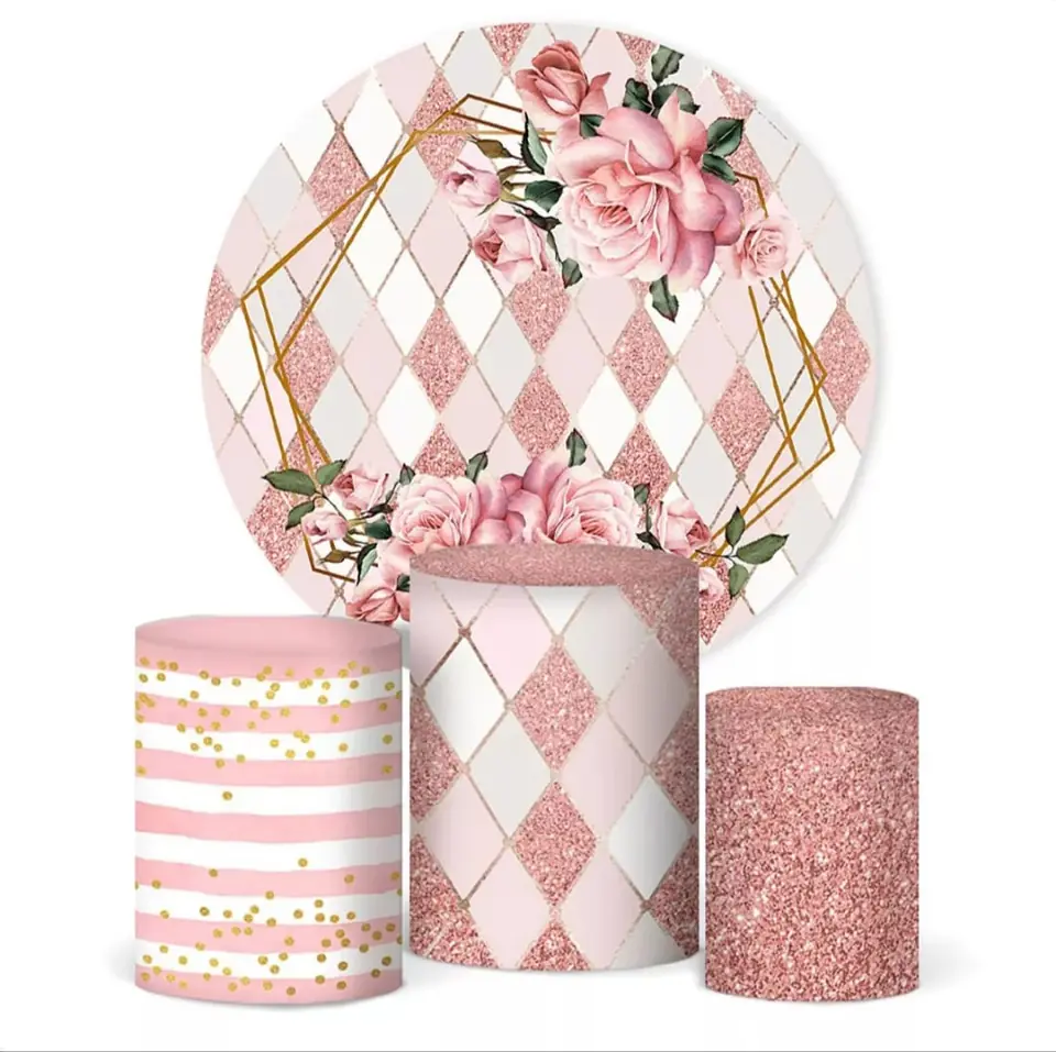 Kit panel circular trio de fundas - Floral Geométrico