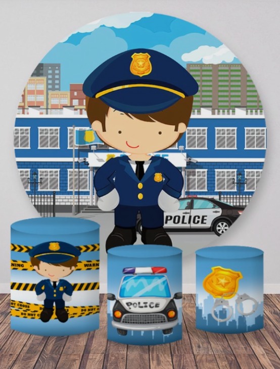 Kit panel circular trio de fundas - Policía