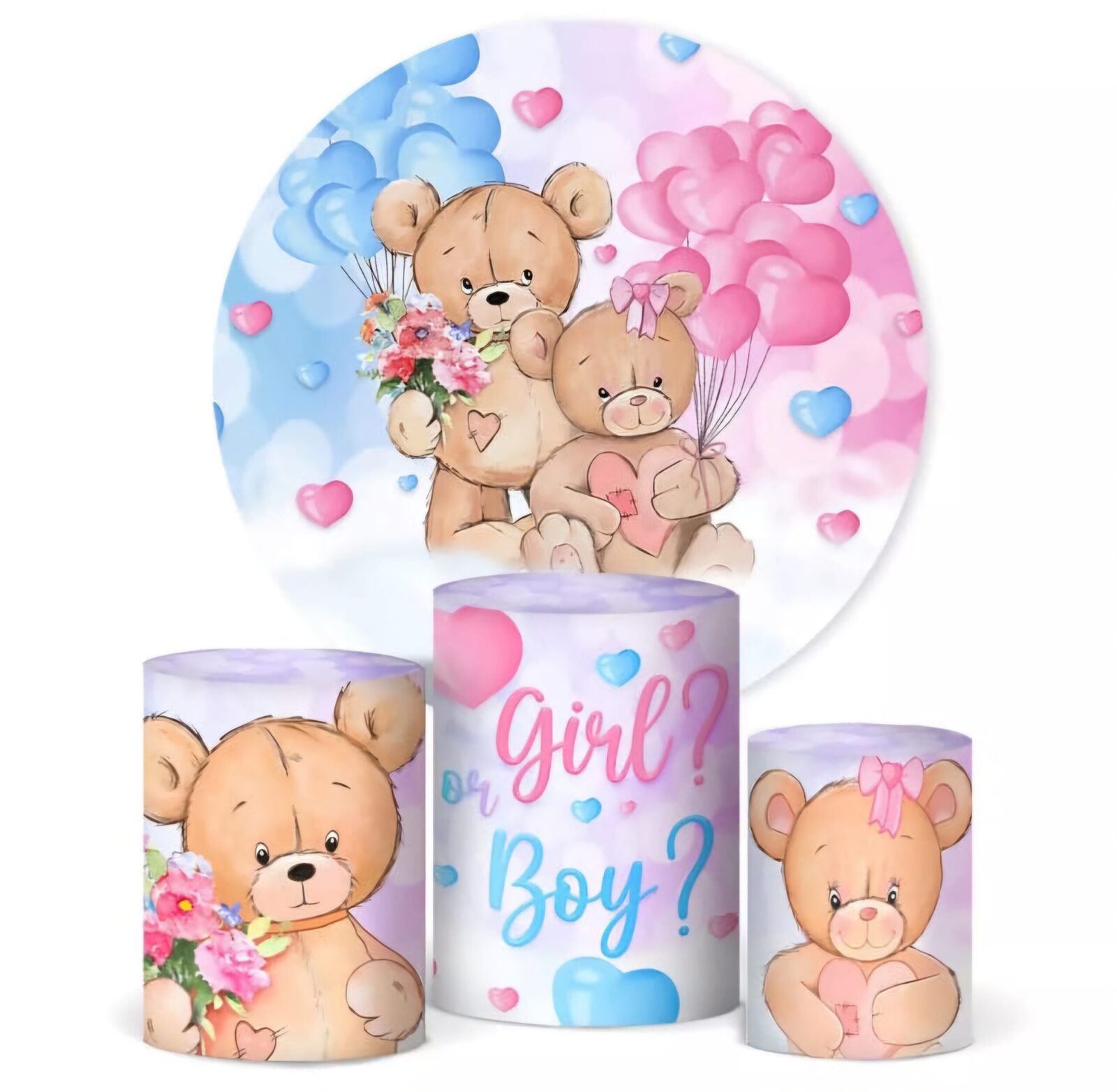 Kit panel circular trio de fundas – Baby Shower